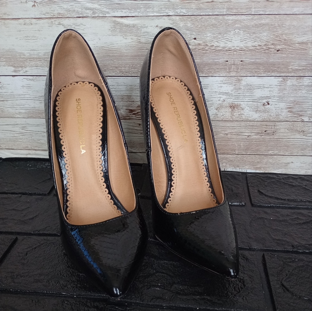 Women's Black Pointed Toe Stiletto Pumps High Heels Size 6.5